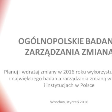 Raport - Ogólnopolskie Badanie Zarządzania Zmianą